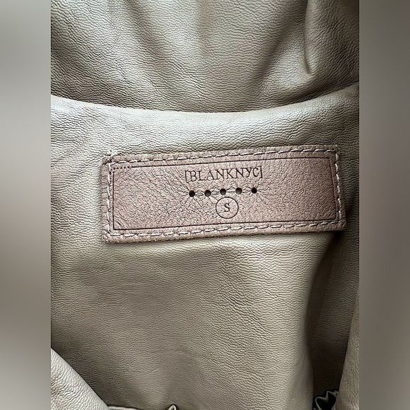 Blank NYC Vegan Leather Moto Jacket in Taupe - Picture 11 of 16